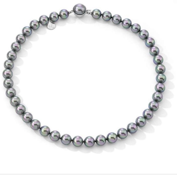 Majorica gray pearl strand necklace - Picture 1 of 3